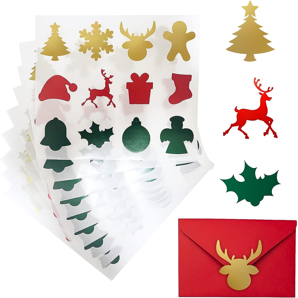 Gold Christmas Embossed Wax Seals Stickers Foil North Pole Official Seal  Labels for Envelopes Gifts Packages 500Pcs