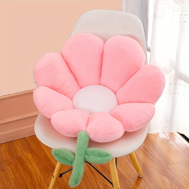Cuscino a forma di fiore carino a forma di fiore, in peluche, decorazione  per la stanza, cuscino da lettura, per auto, guardare la TV, divano, sedia  (35 x 35 cm, verde) 