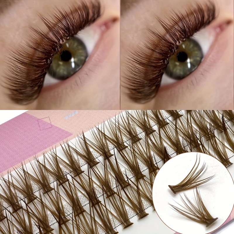 

60 Pcs Colorful Cluster Lashes, Individual Lashes Extension Natural Color Purple Red Blue Brown Makeup Single Soft Fans Lashes Diy Eyelash Extension At Home With Color (30p D 10 12 14mm)