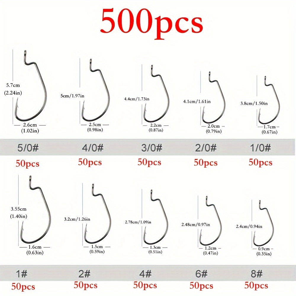 10 Sizes Mixed Soft Worm Hooks High Carbon Steel Hook Soft - Temu