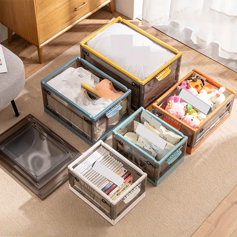 Collapsible Storage Bins Plastic Folding Storage Boxes For - Temu