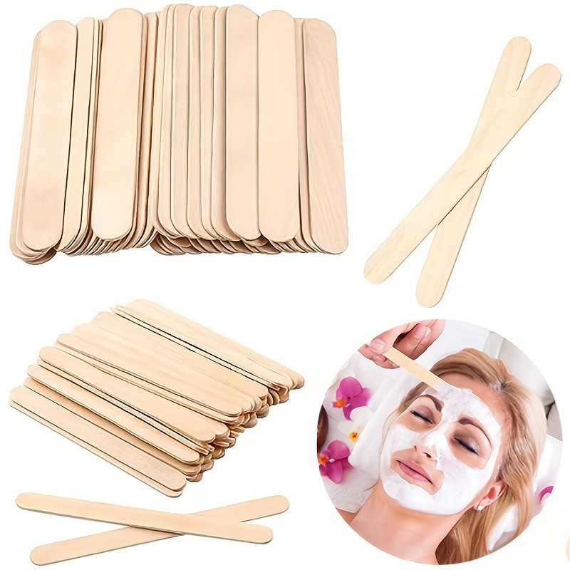 400 Count Natural Wooden Wax Sticks for Precise Hair Removal and Smooth  Skin - Perfect for Spa and Home Use