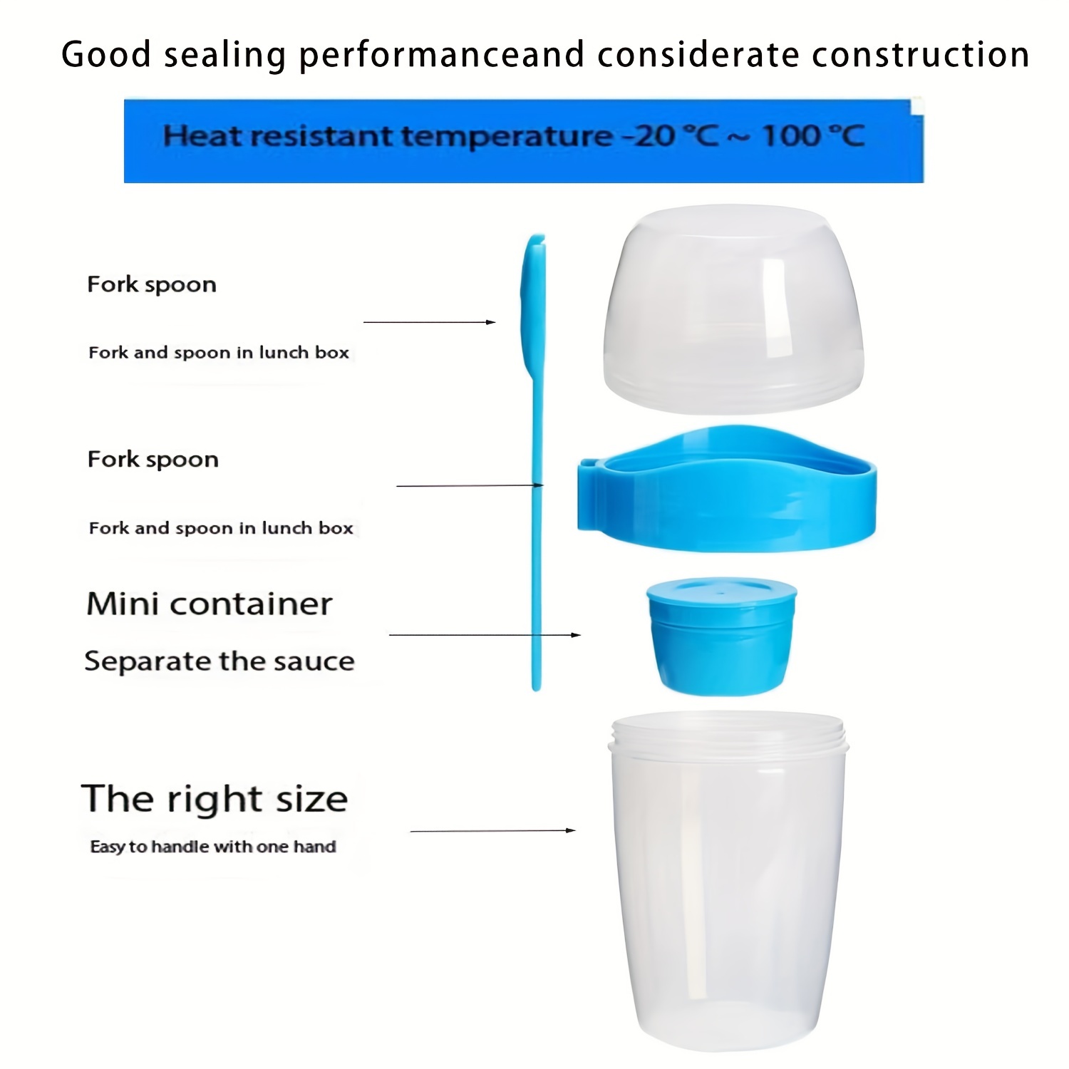 Leakproof Portable Breakfast Bottle With Sauce Box, Fork, And Bpa-free  Container For Yogurt, Oatmeal, Milk, Salad, And Vegetables - Perfect For  Healthy Eating On The Go - Temu