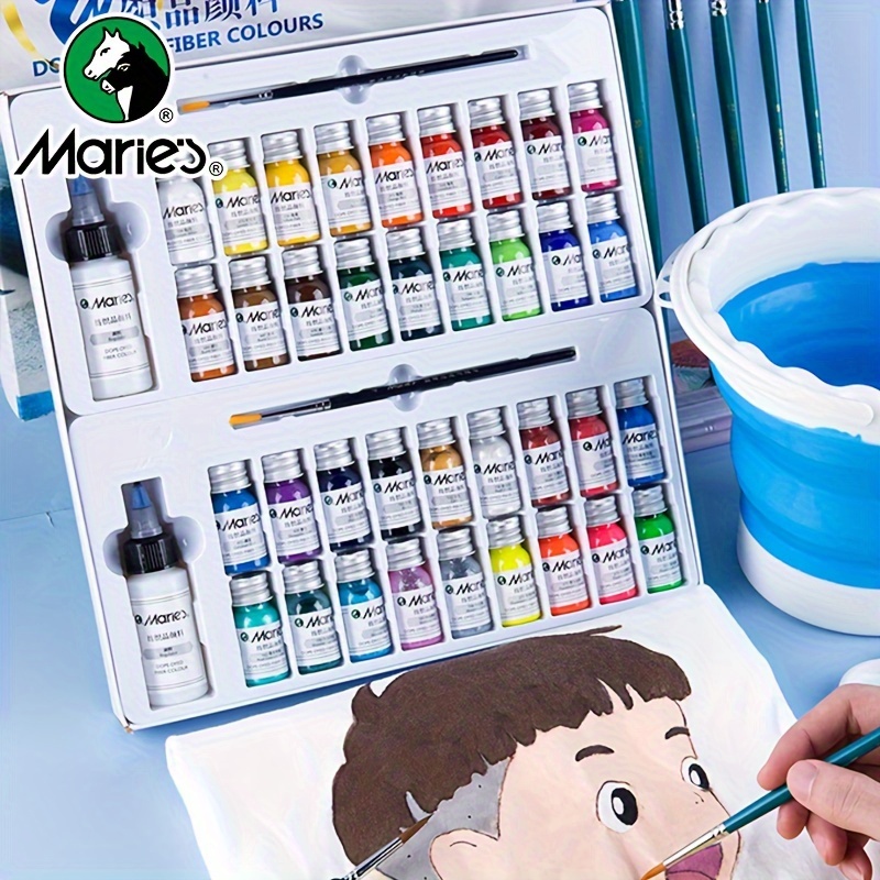 24/36 Colors Soft Permanent Textile Paints With 2 Brushes, Washable Fabric  Painting Set, Non-Toxic Fabric Painting Set For Adults, Beginner & Artists