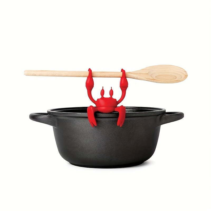 Creative Red Crab Shelf Spoon Pad, Silicone Non-slip Cutlery