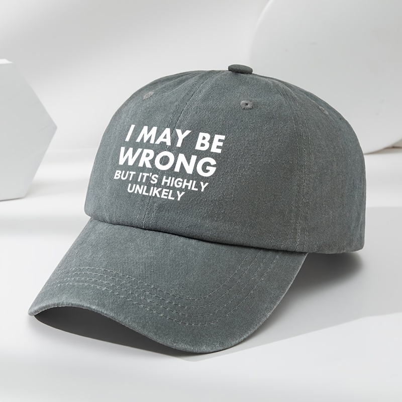 TEMU Vintage Washed Letter Print Baseball Cap, Adjustable Sun Hat