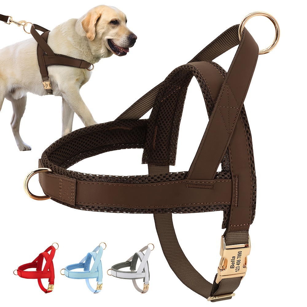 Arnés de cuero personalizado con tachuelas para perro, medianos y