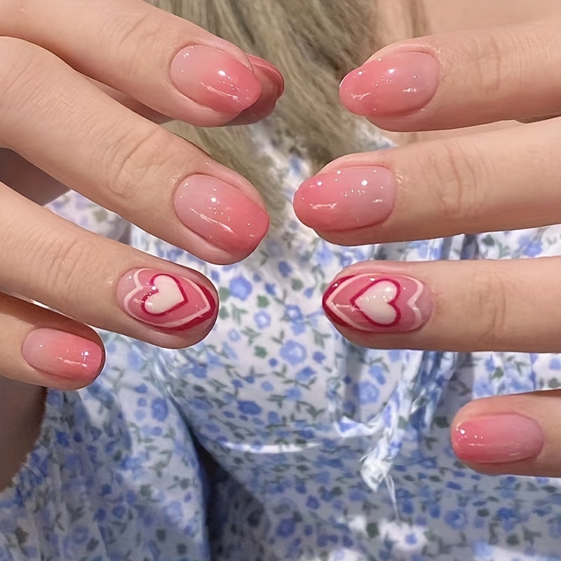 Pink Heart Manicure