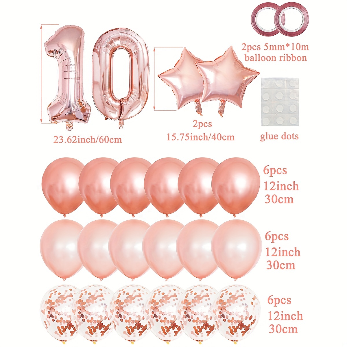 25 Pièces Ballons Mixtes Dorés Roses Décorations De Fête Du - Temu Canada
