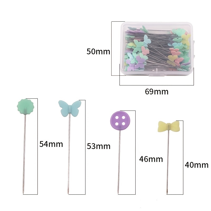 100/50Pcs Patchwork Pins Dressmaking Pins Sewing Embroidery Tools Needle  Fixed Metal Button Pins DIY Sewing Accessories