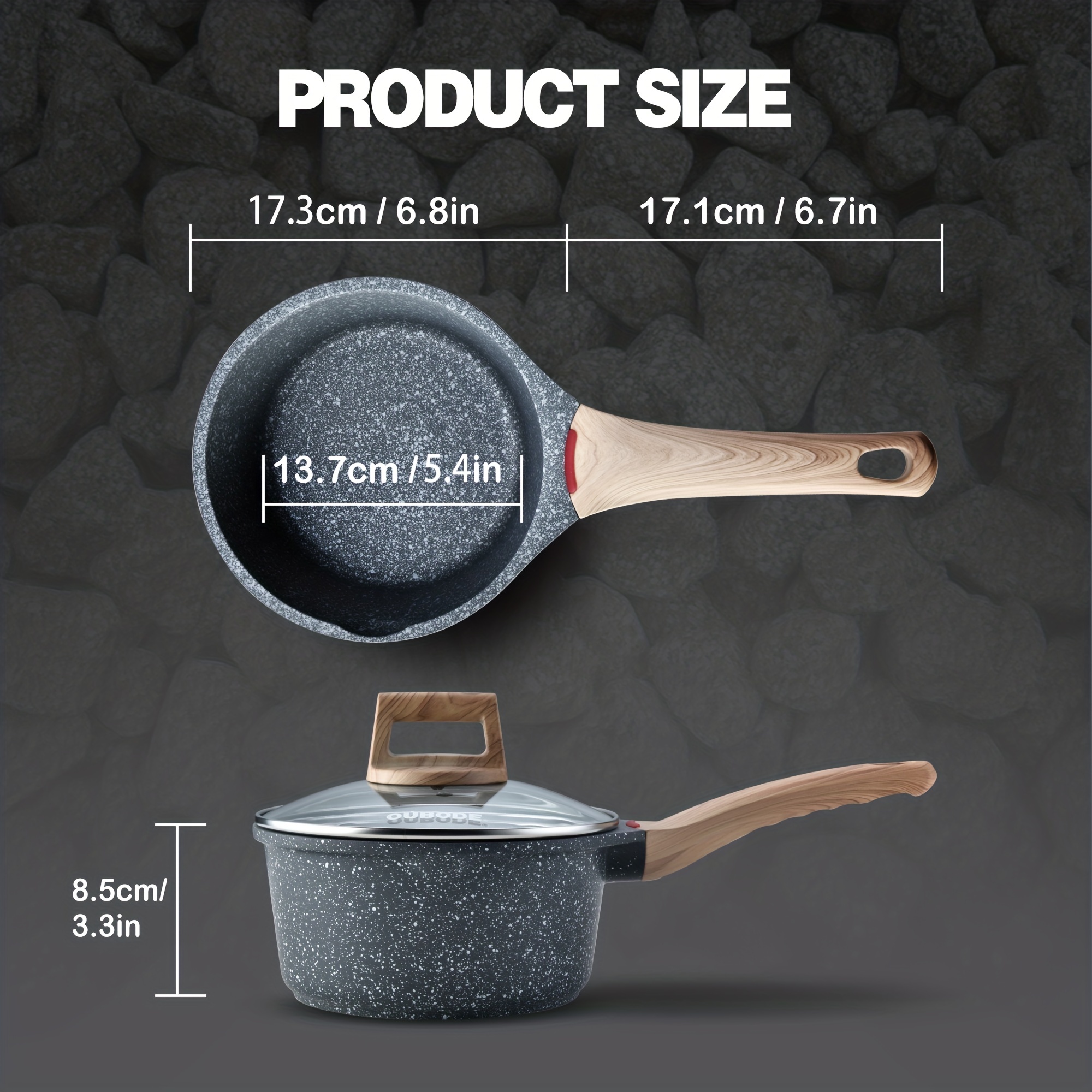Nonstick Saucepan With Lid Pfoa Free Cooking Pot With Pour - Temu