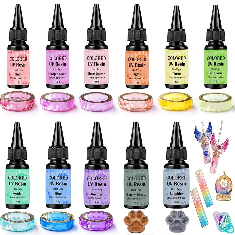 12 Colors Uv Resin Ultraviolet Epoxy Resin Clear Odorless - Temu