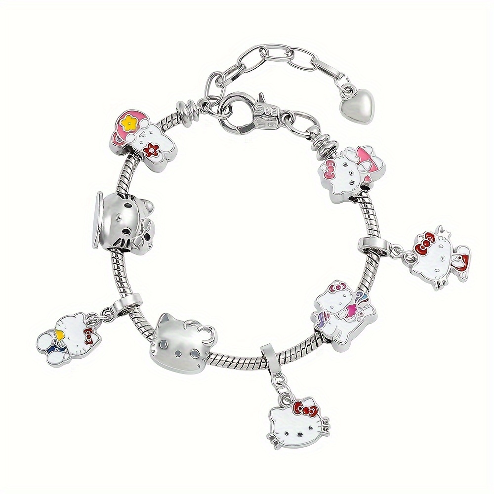 Sanrio Hello Kitty Luxury Charms Bracelet DIY Beads Bangle For Bracelet  Fashion Accessories Party Gifts