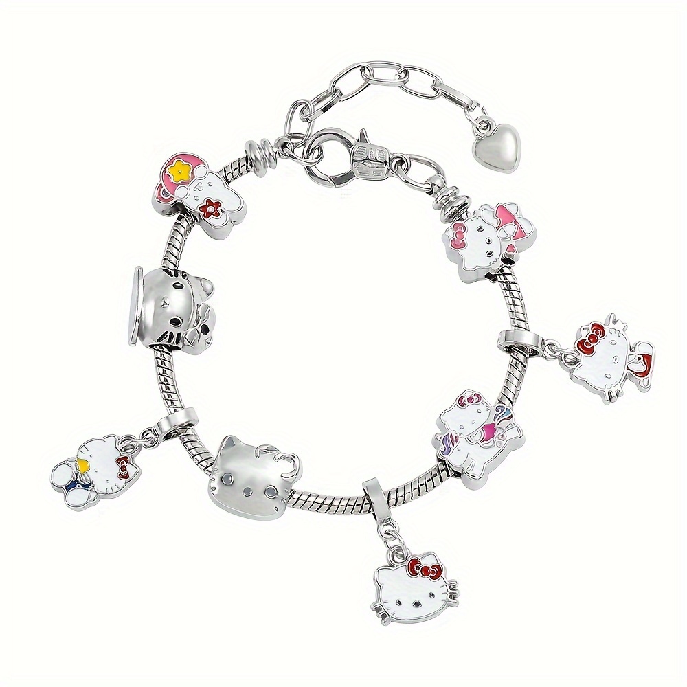 Hello Kitty Charms Bracelet Beads Charm Diy Accessories Kawaii Kt Cat  Pendant For Jewelry Making Hand Chains Bangle Party Gift, Today's Best  Daily Deals