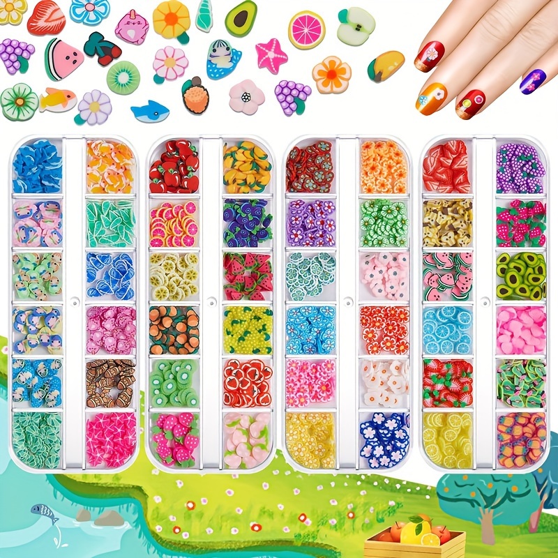 Fruit Nail Clay Flakes Lemon Cherry Slime Charms Fimo Charms - Temu