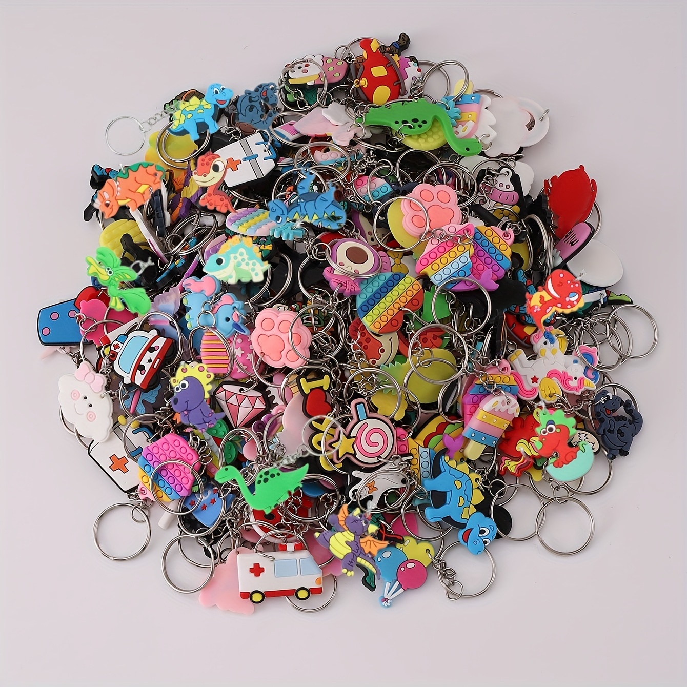 120 Pieces Cute Keychain bulk keychains, Party Favors Keychains for Kids,  Hal