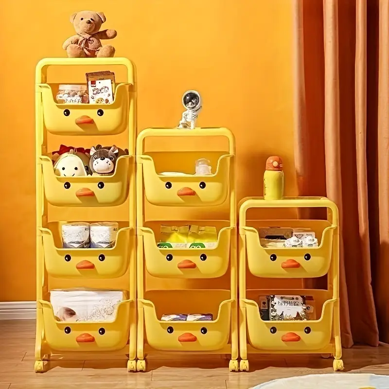 Cute Duck Design Storage Cart Dolls Toys Storage Rack - Temu