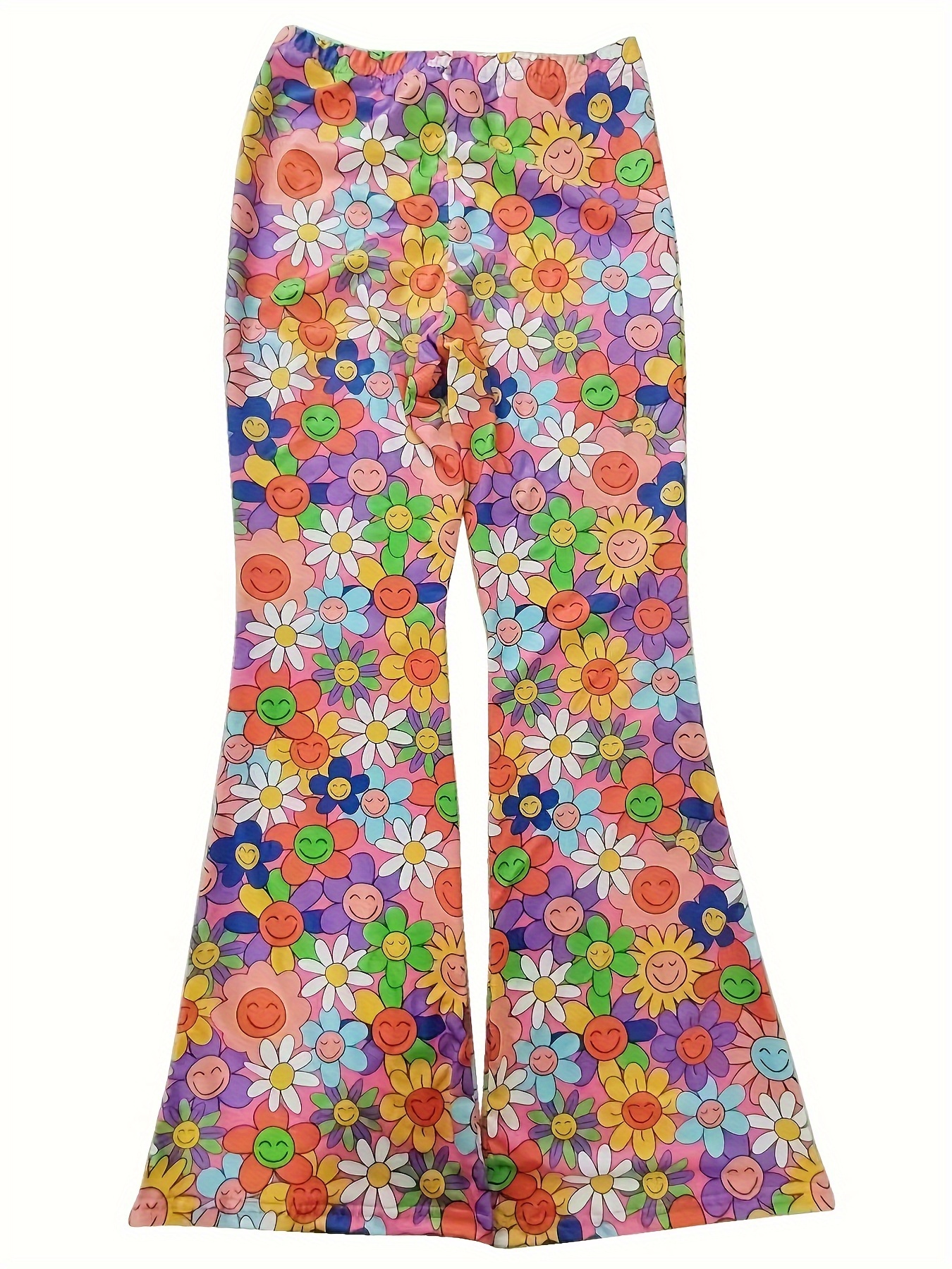 Pantalones Yoga Pierna Acampanada Estampado Flores Cachemira - Temu Mexico