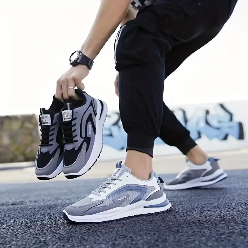 Zapatos De Running Transpirables De Punto Para Hombre, Zapatillas Cómodas  Con Suela Suave Para Correr Al Aire Libre, Primavera Y Verano
