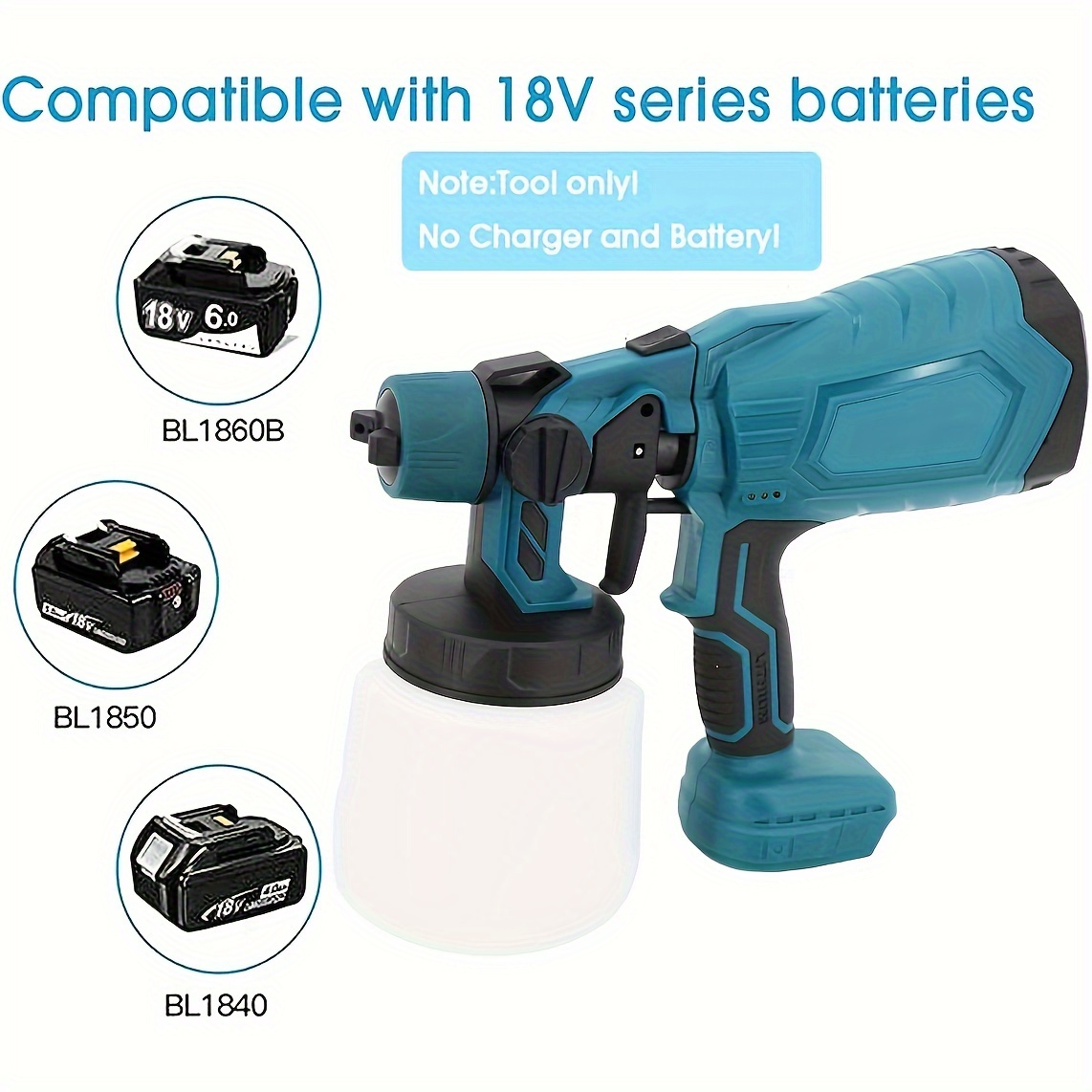 18v Cordless Electric Spray Gun Paint Sprayer Auto Furniture - Temu