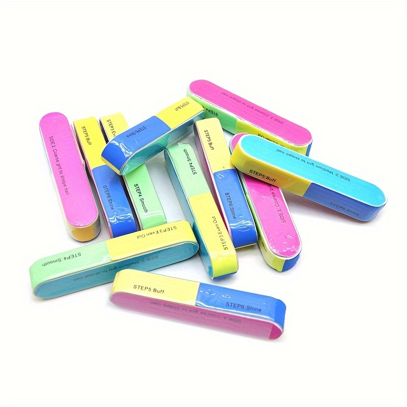 5pcs Neon Nail Polish Sanding Buffer Files, Mini Polisher Blocks