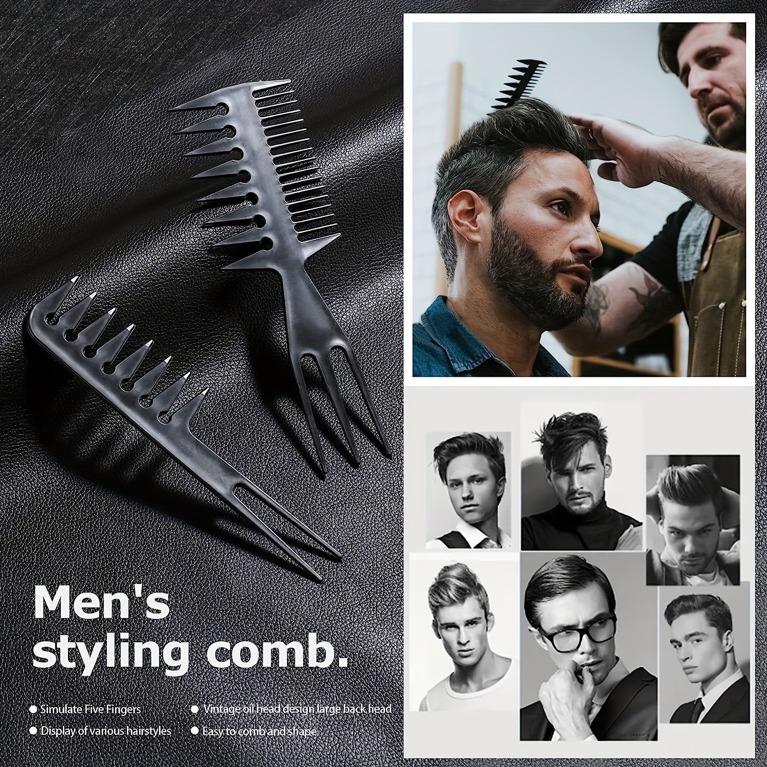 Acheter Peigne professionnel à dents larges pour hommes, brosse à cheveux  pour Salon de coiffure et de coiffure