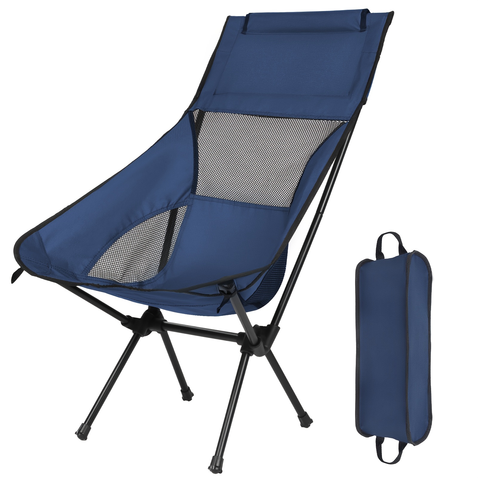 G4Free Folding Camp Chair High Back Lightweight Camping Chair with  Removable Pillow, Side Pocket & Carry Bag, Compact & Heavy Duty 385lbs for  Outdoor Hiking Backpacking Beach Picnic Travel Blue : : Sports &  Outdoors