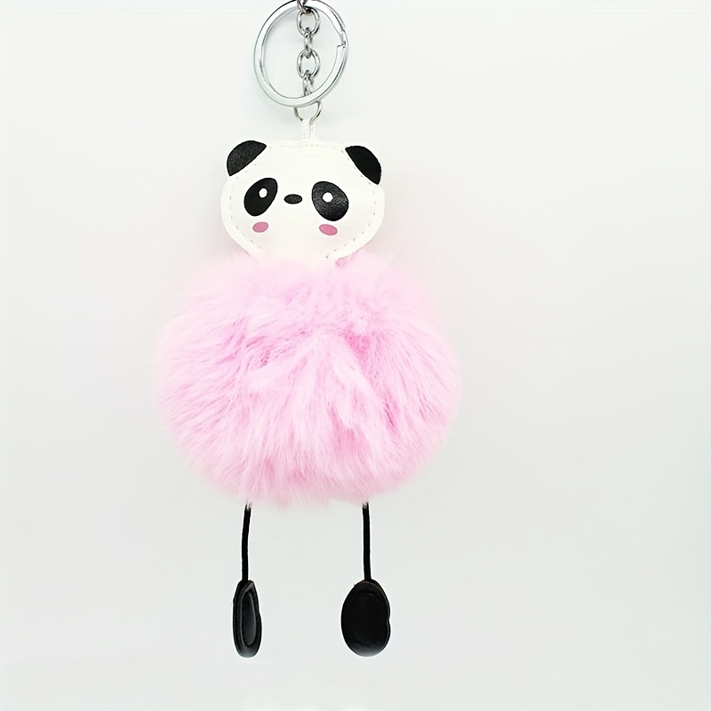 Cartoon Animal Pom Pom Keychain Cute Plush Doll Key Chain Ring Purse Bag  Backpack Charm Car Hanging Pendant Women Girls Gift - Temu