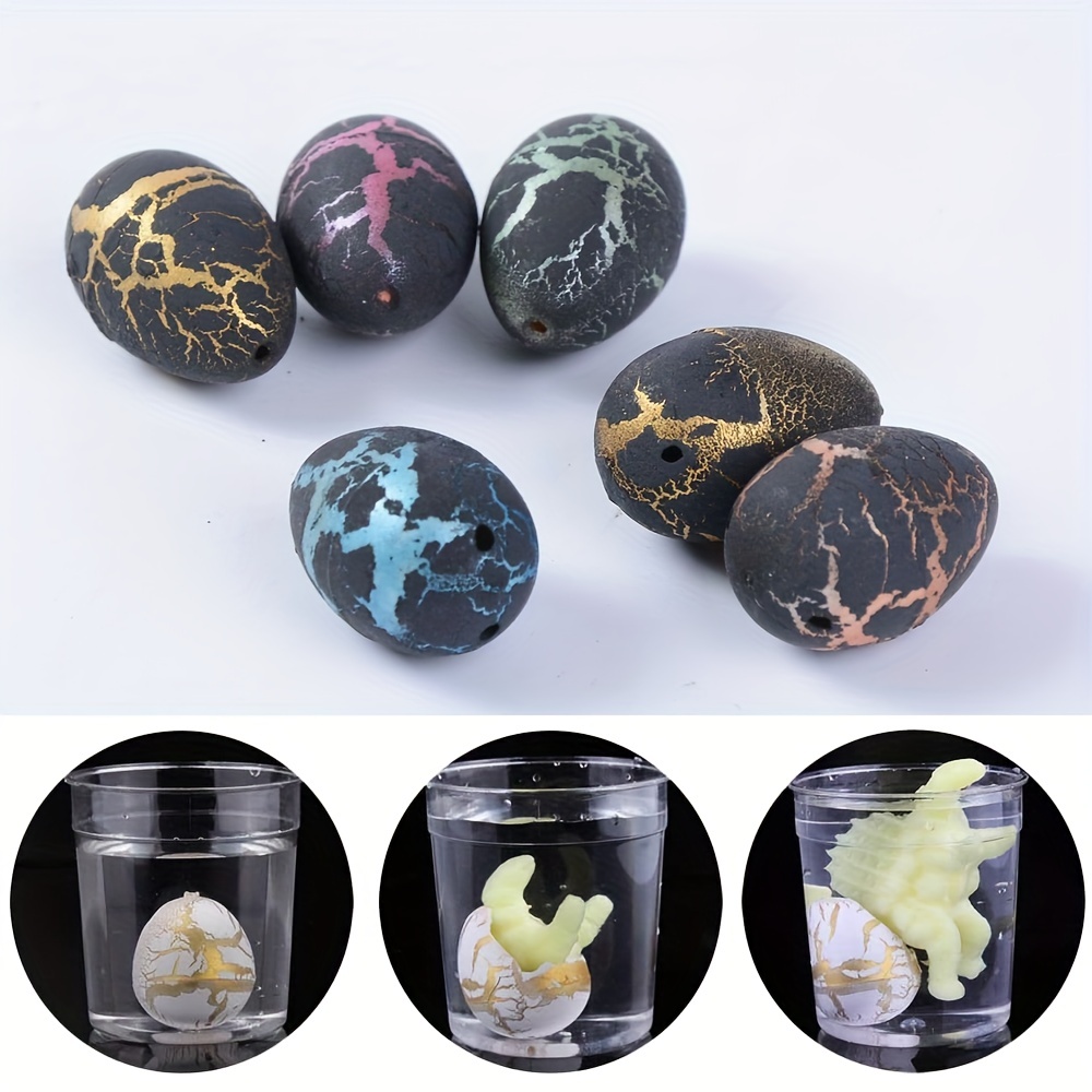 5PCS Random Color Dinosaur Eggs Easter Hatching Dino Egg Grow In Water Crack Assorted Color Hunting Game Easter Basket Stuffers Birthday Gifts Party Favors For Toddler Kids