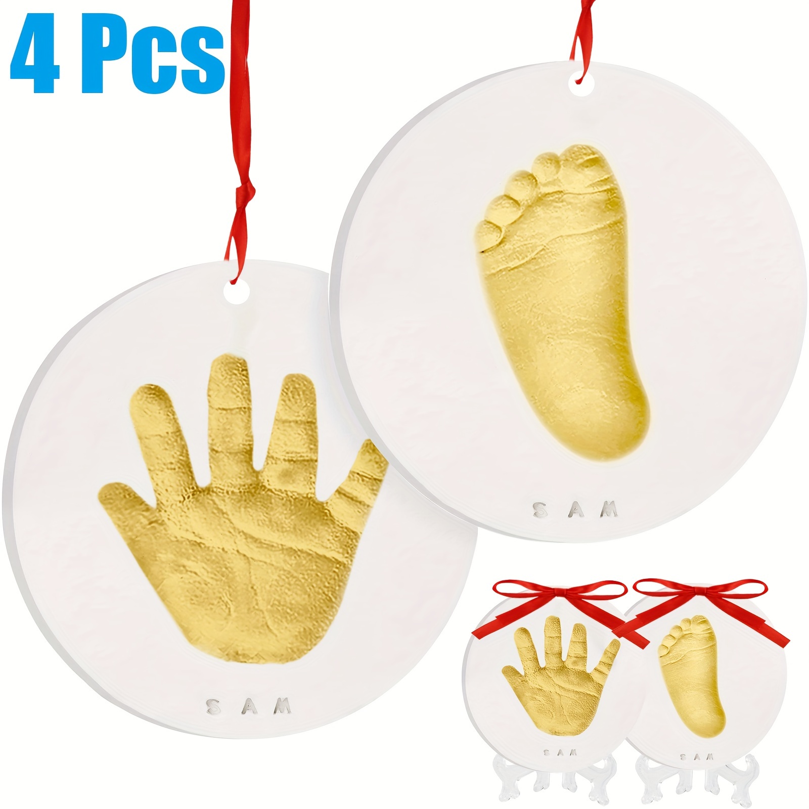 Kit de huellas y manos para bebés, kit personalizado de impresión de pies  de bebé para recién nacido, kit de huellas de bebé para niños pequeños, kit