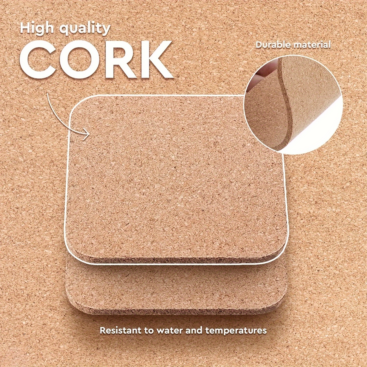 Cork Coasters Drink Cork Coasters For Drink Absorption - Temu