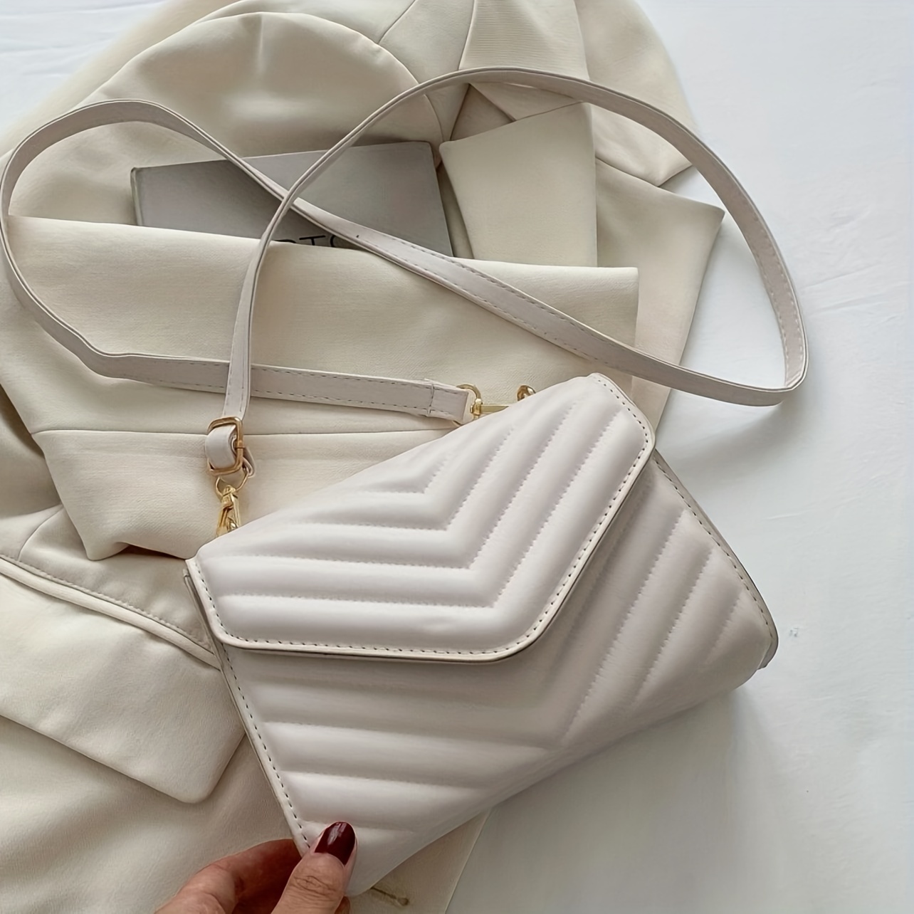 Mini Chevron Quilted Crossbody Bag, Fashion Pu Shoulder Bag