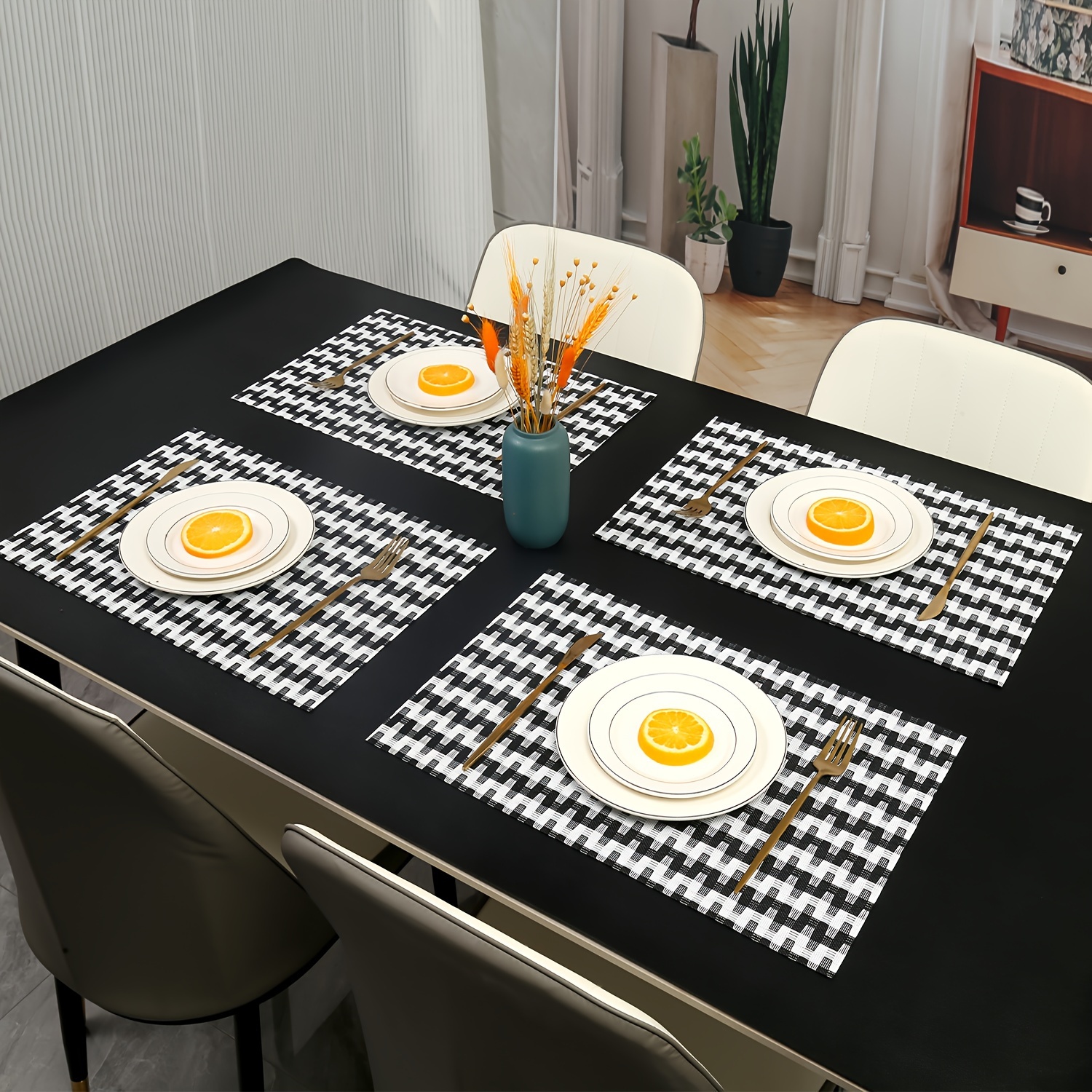 Placemats Two color Woven Non slip Pvc Washable Heat - Temu Germany