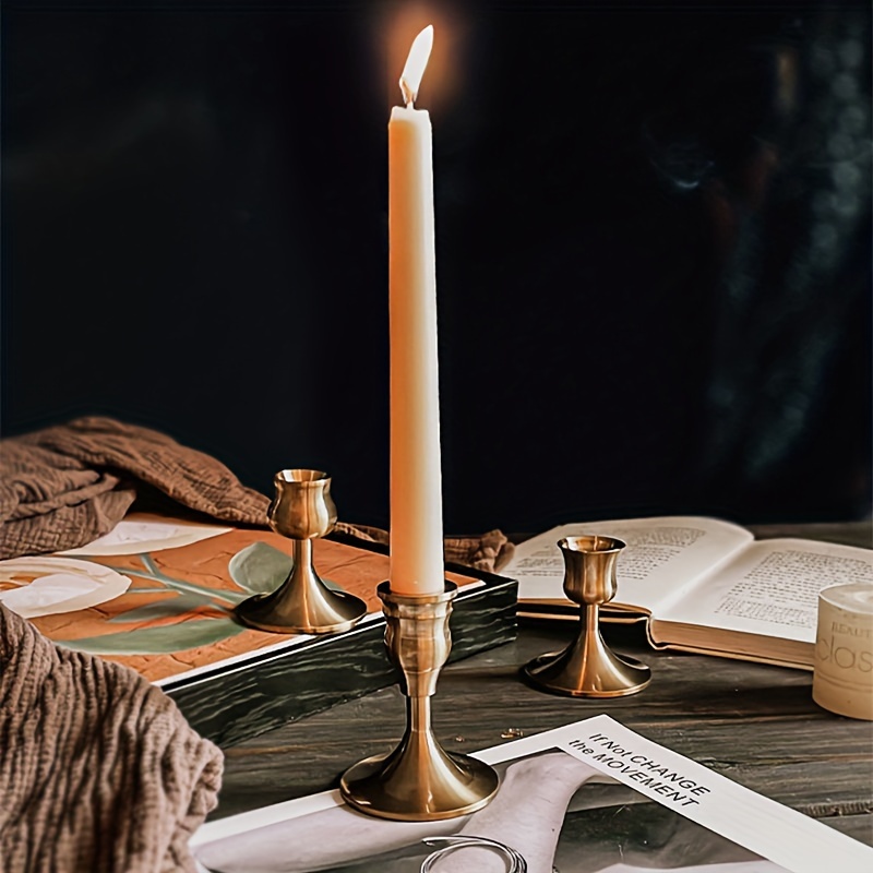 1pc Candle Holder Retro Bronze Candlestick For Centerpiece Candlelight  Dinner Photo Props Wedding Anniversary Birthday Dating Atmosphere Decor  Table Living Room Home Decor Christmas New Year Decor - Home & Kitchen -  Temu