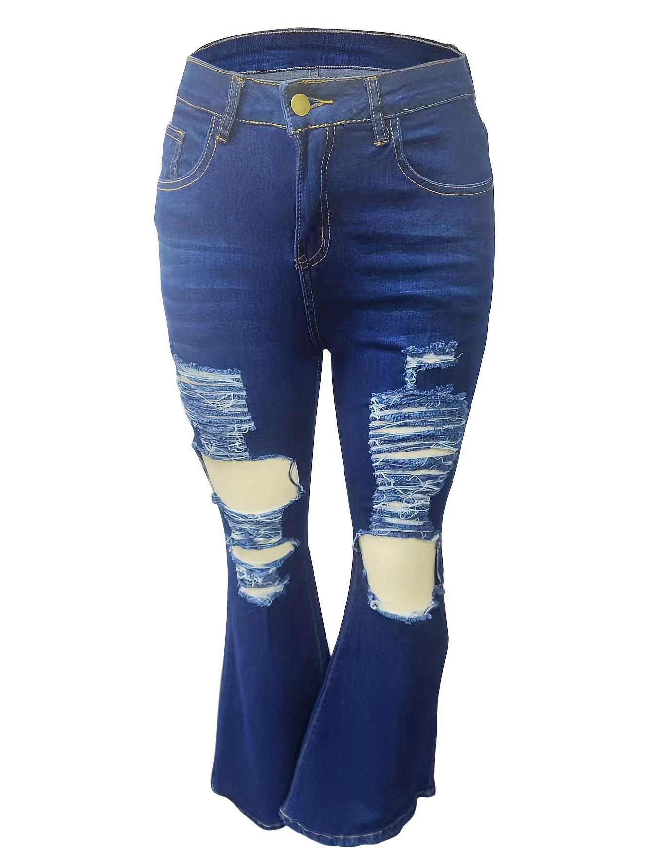 Jeans Jeans Rasgados De Talle Alto Para Mujer Pantalones Vaqueros