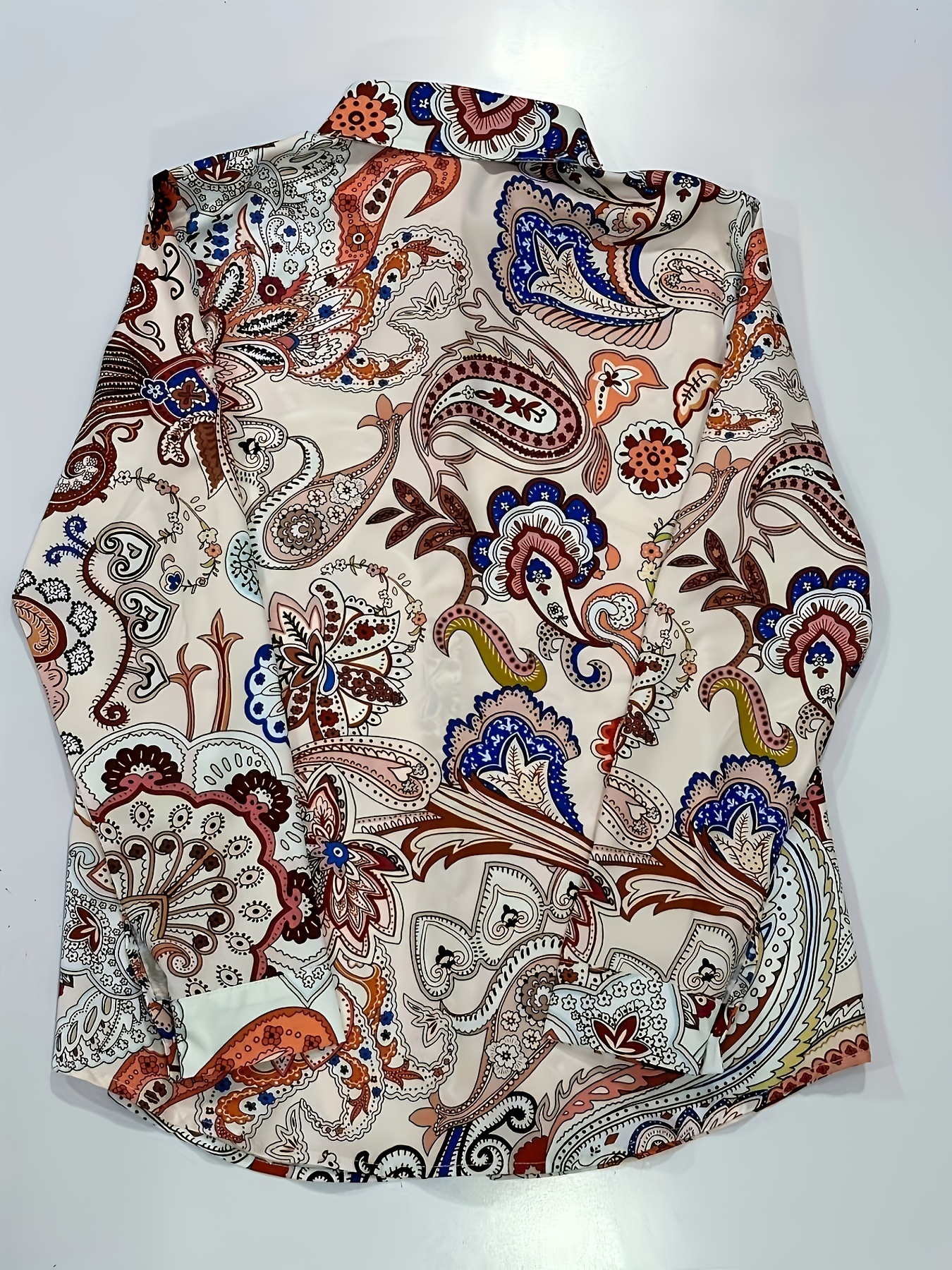 chemise à manches longues imprimé floral rétro femme motif Temu