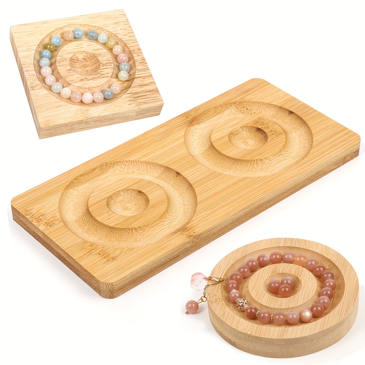 BENECREAT Wooden Bead Board Bead Design Board Bead Making Supplies Beading  Trays Mats 15x11.8 Inch for Bracelet Necklaces Jewelry Making DIY Design