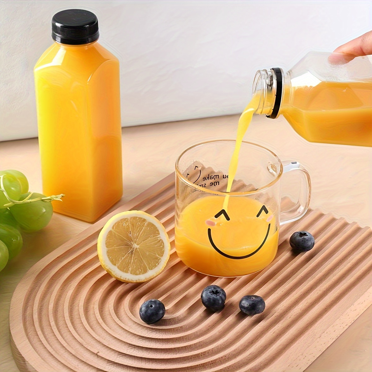 25pcs, Plastic Juice Bottles With Caps, Plastic Bottles With Caps, Orange  Juice Containers With Lids For Fridge, Reusable Smoothie Bottles, Refillable