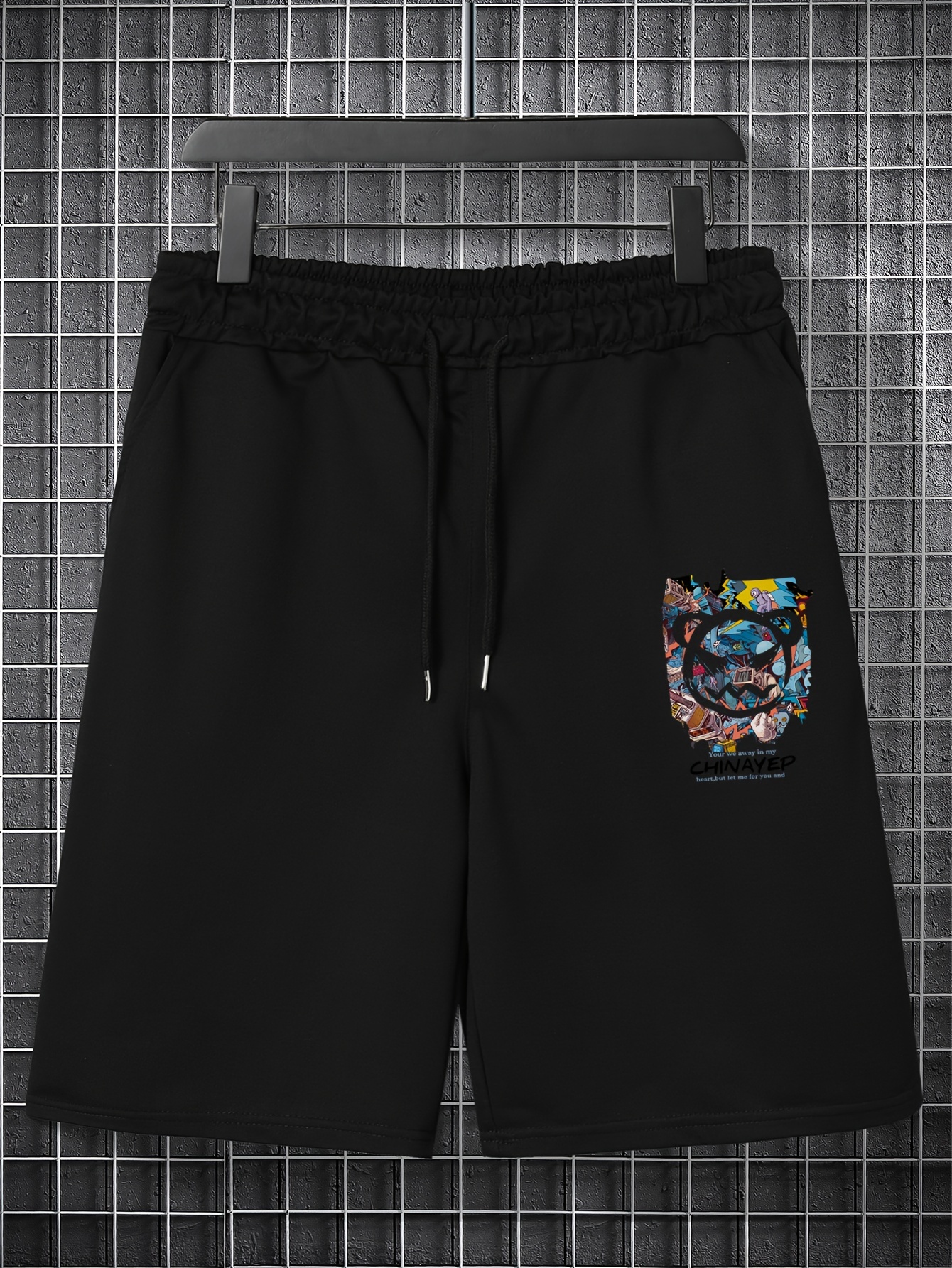 Pantalones Cortos Con Estampado Gr fico De Cara De Oso De Temu