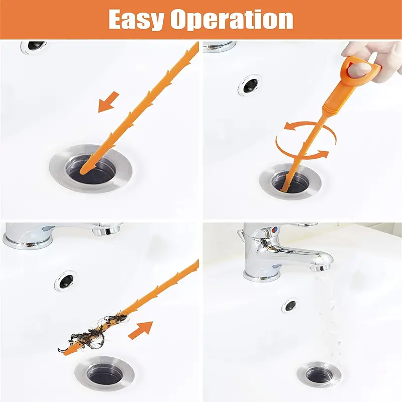 Drain Hair Remover(6pcs), Drain Snake Clog Remover(1pcs) ＆ Cleaning  Brushes(2pcs) Tool Set For Toilet, Kitchen Sink, Bathroom Tub, Sewer,  (6+2+1)
