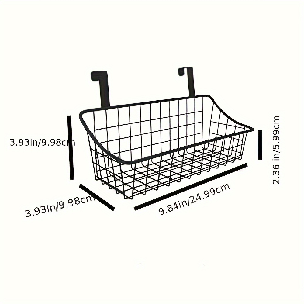 Grid Storage Baskets with Hooks Over Cabinet Door Organizer Wire Basket  Hanging Storage Organizer Kitchen Bathroom
