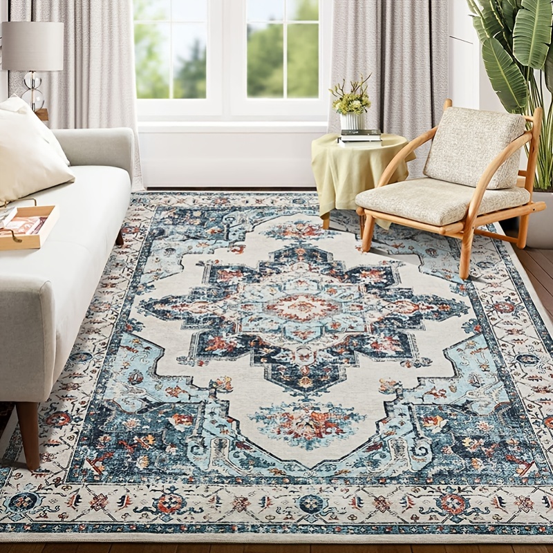 Bohemian Printed Flannel Floor Foam Mat, Non-slip, Machine Washable