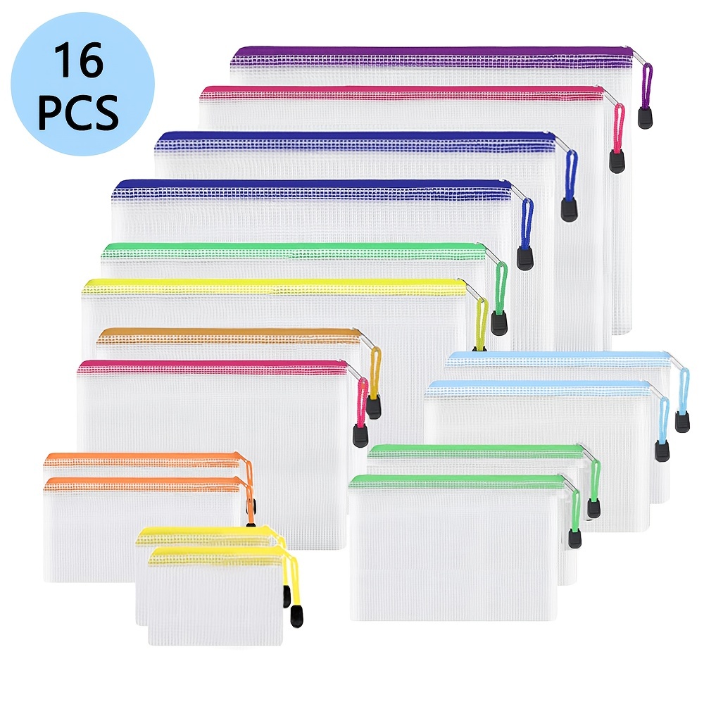 24/16 Mesh Zipper Bags, Cross-stitch And Puzzle Project Bags For Organizing  And Storage, With Various Sizes Suitable For Travel, School, Board Games