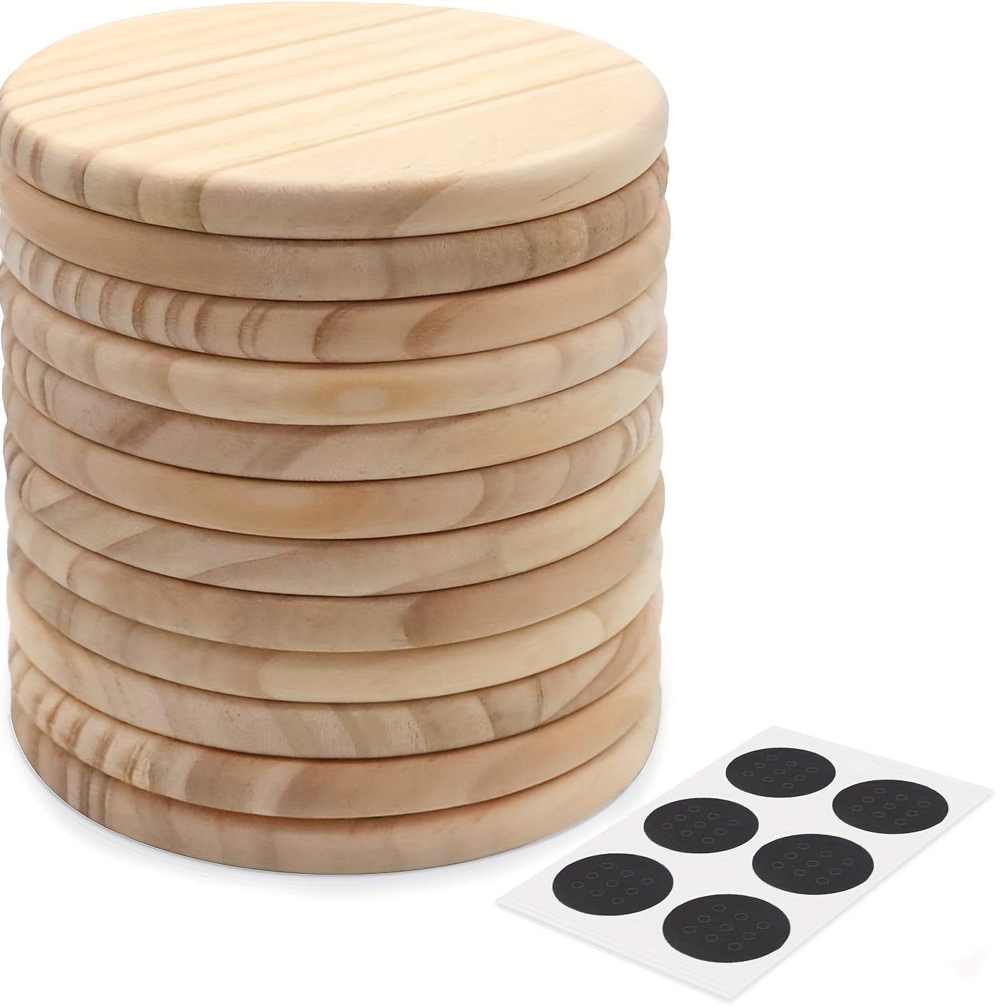 

5pcs Round Wooden Coasters, 4-inch Blank Wooden Coasters Crafts, Home Decor
