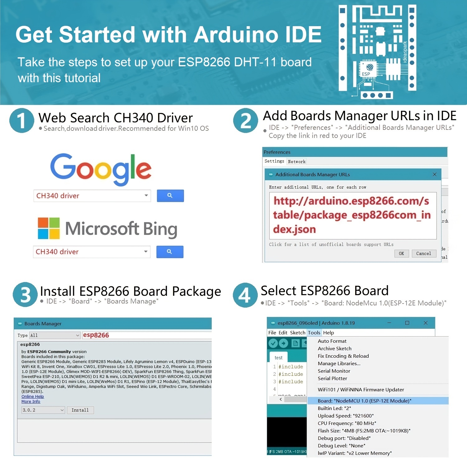 La Carte De Développement ESP8266 NodeMCU Intègre Un Capteur.