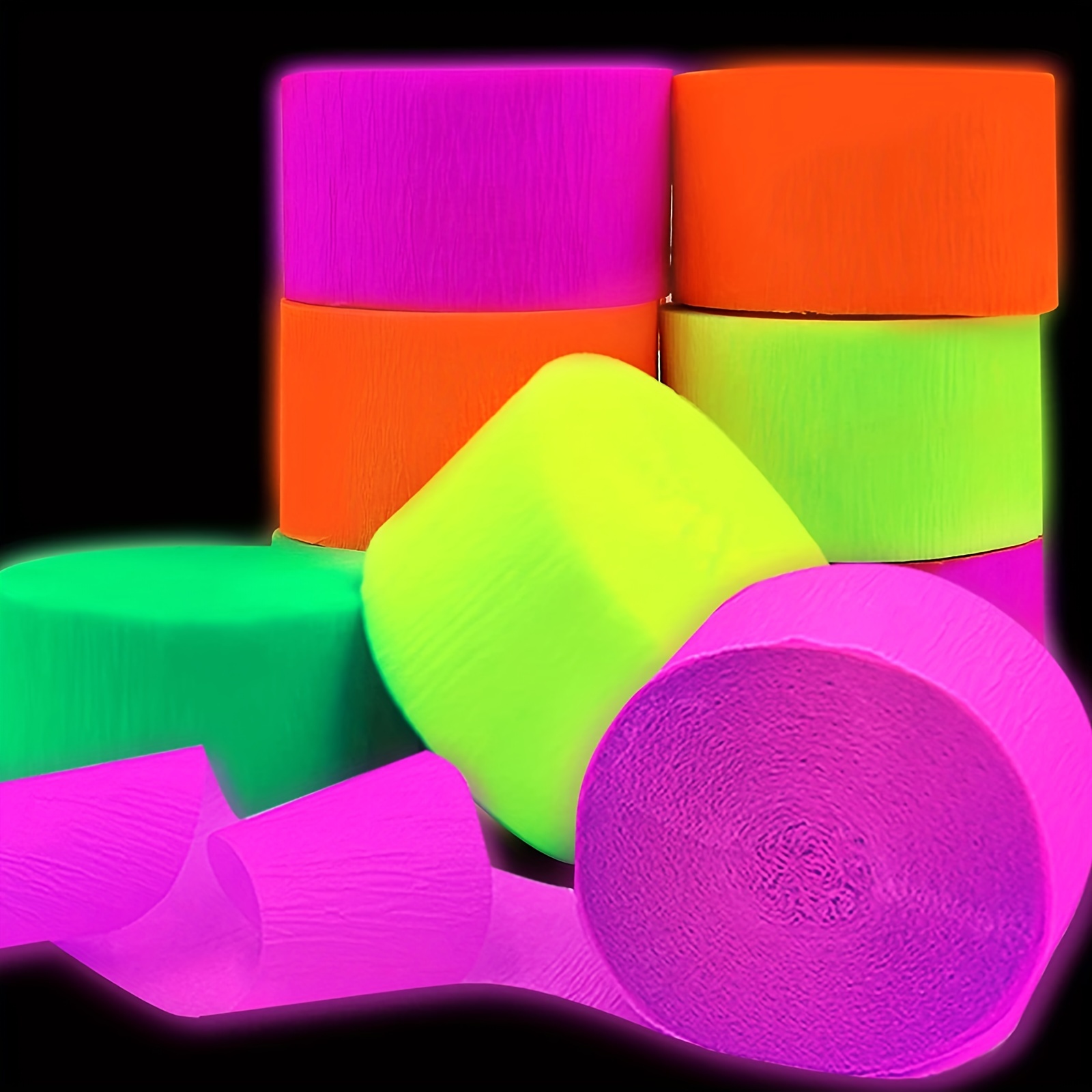 Uv Neon Streamers Crepe Paper Glow Party Supplies And - Temu Italy