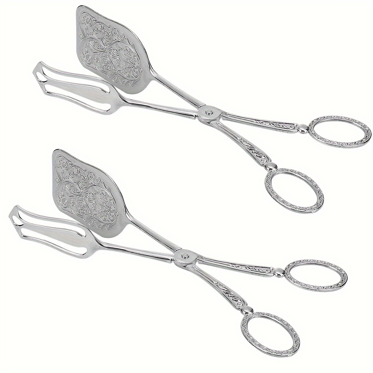 TEMU 2pcs Vintage Breadtongs For Serving Salad Cake Tongs Buffet Tongs Barbecue Smoothie Salad Sugar Grill Appetizers Tongs Kitchen Utensils