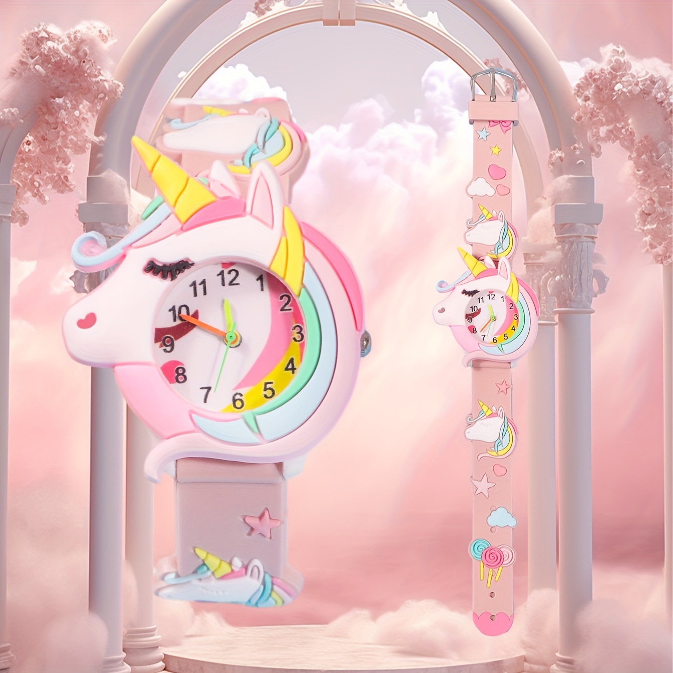 Creativo Reloj Unicornio Infantil Práctico Reloj Infantil Dibujos Animados  Exquisito Reloj de Niña