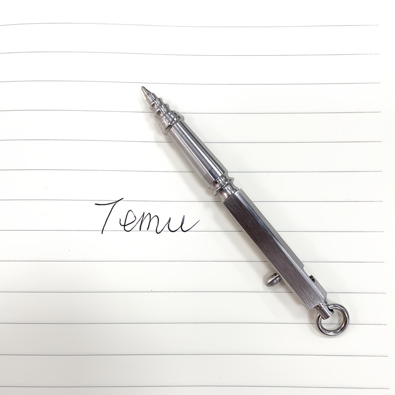 Mini stylo à bille en métal, recharge d'encre, stylo télescopique  multifonction, clé, outil de stylo à bille télescopique pour fournitures  scolaires et de bureau - AliExpress