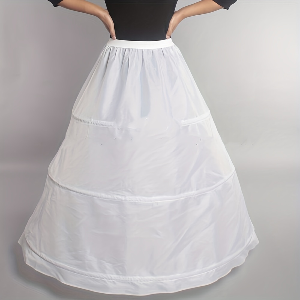 White One Hoop Petticoat Two Layered Yarn Long Underskirt - Temu New Zealand